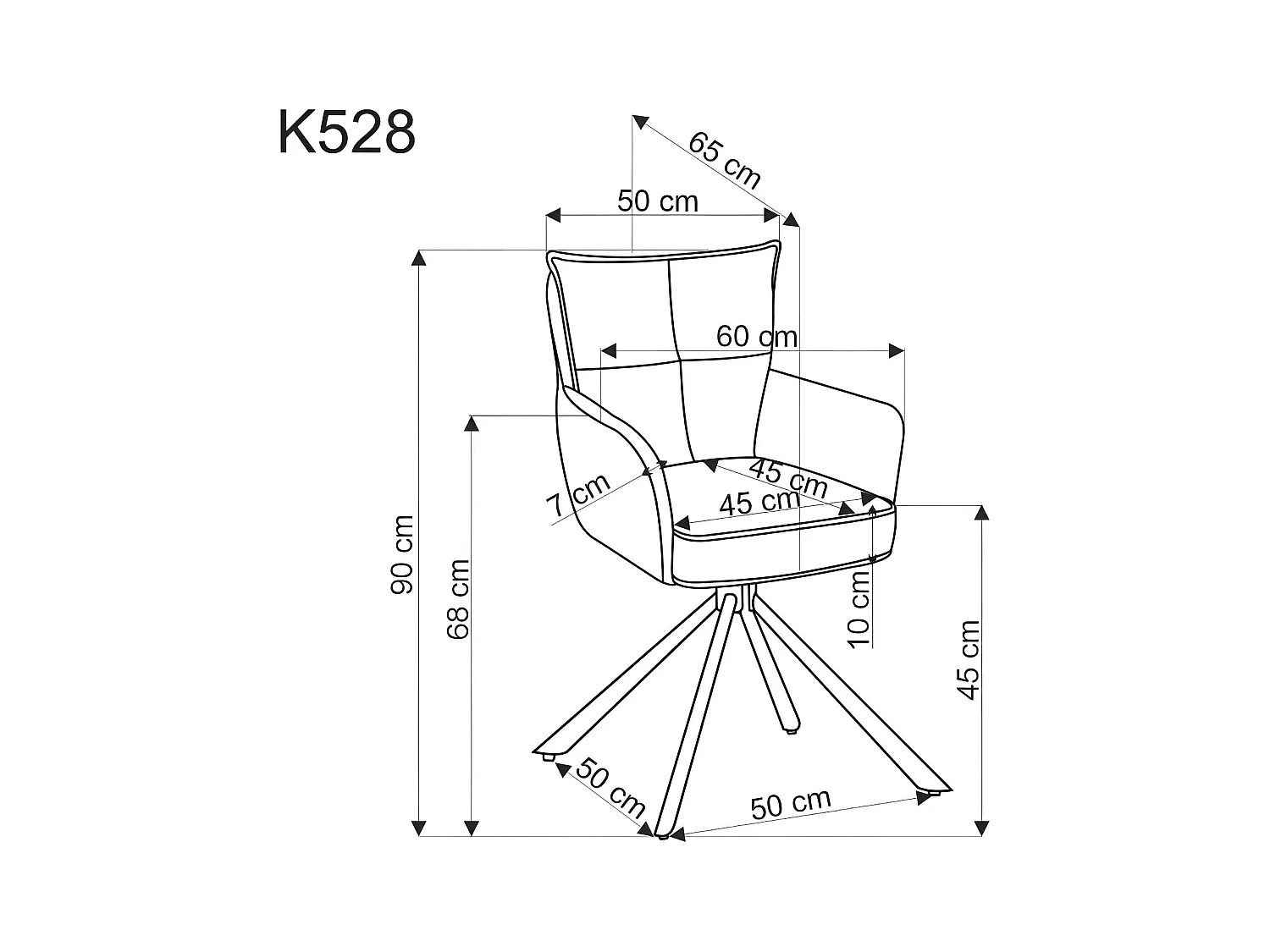 Stuhl K528/Drehfunktion/Stoffbezug/Braun