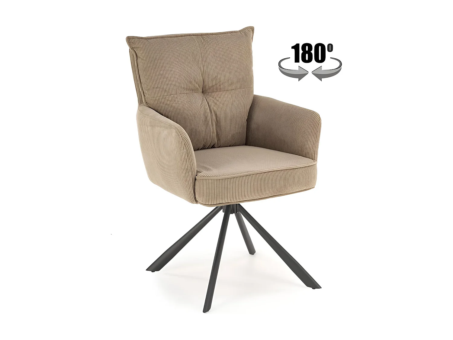 Chaise K528/Fonction pivotante/Revêtement en tissu/Marron