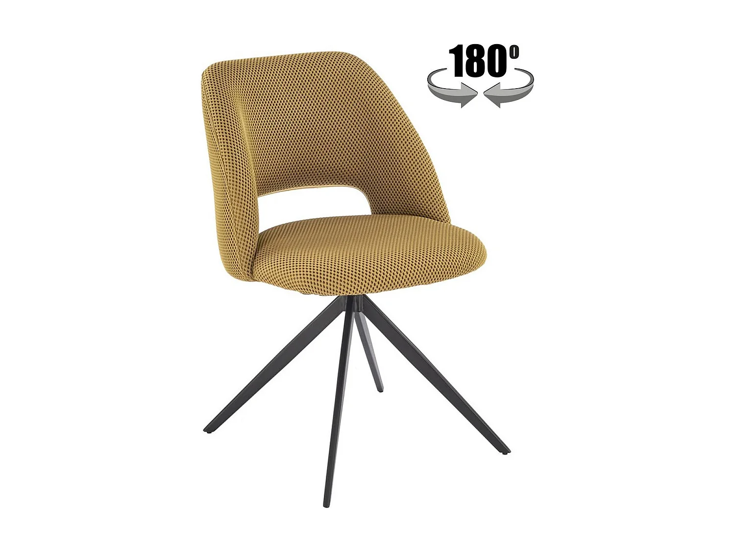 Sedia K546/rivestimento in tessuto/funzione girevole/Giallo