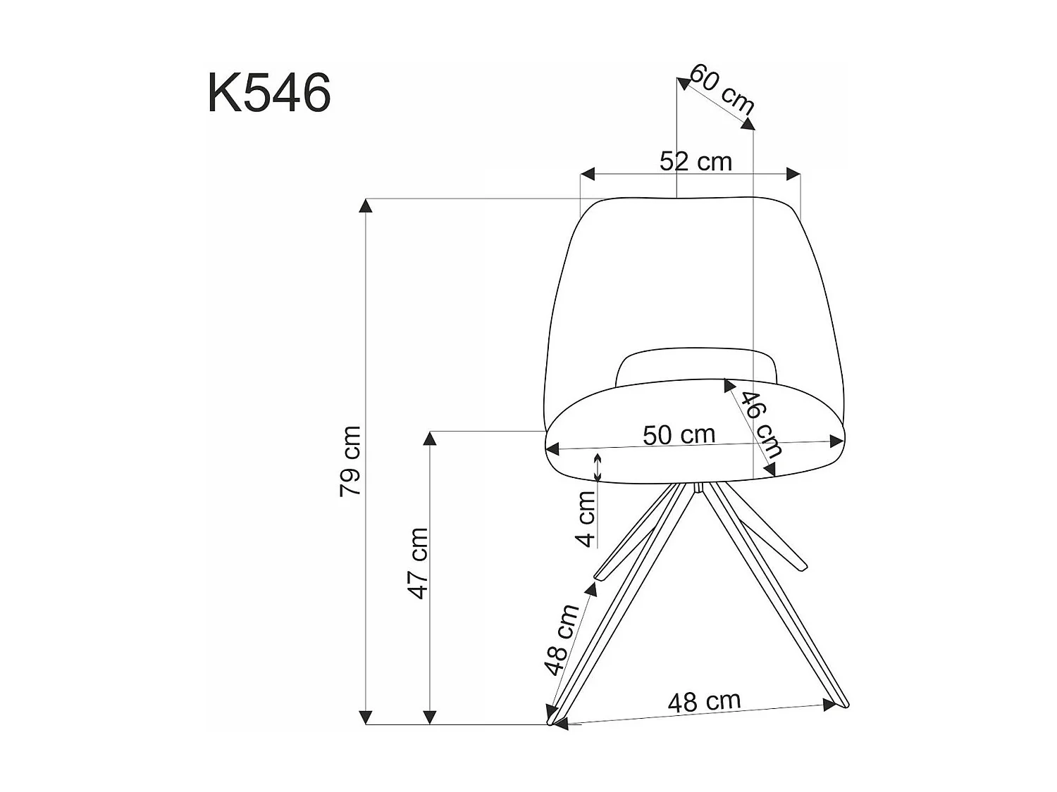 Sedia K546/rivestimento in tessuto/funzione girevole/Giallo