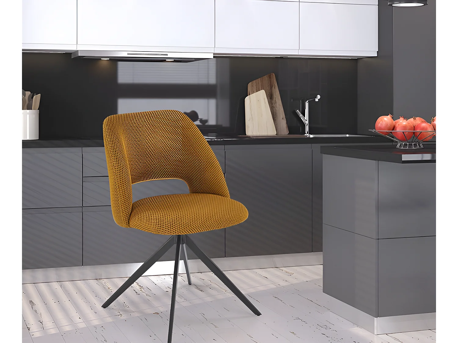 Stuhl K546/Stoffbezug/Drehfunktion/Gelb