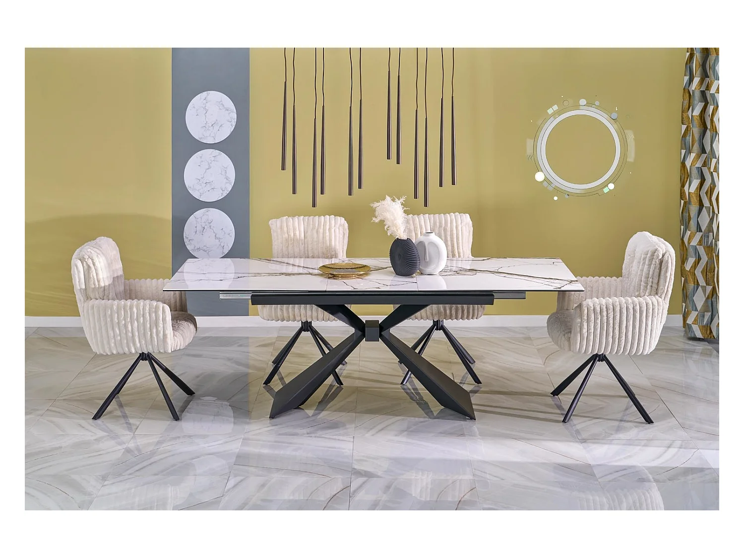 Sedia K572/Rivestimento in tessuto/Funzione girevole/Beige