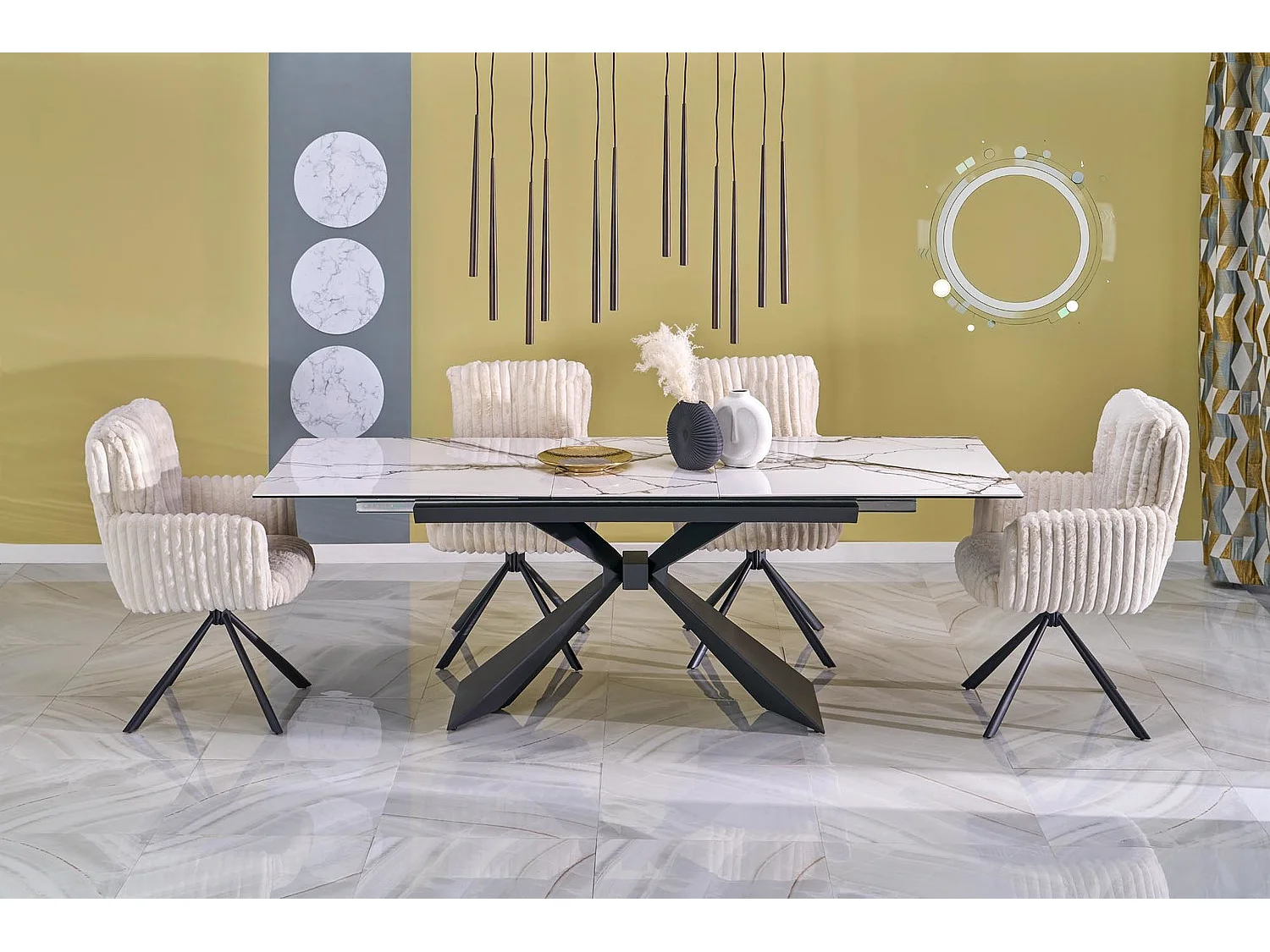 Sedia K572/Rivestimento in tessuto/Funzione girevole/Beige