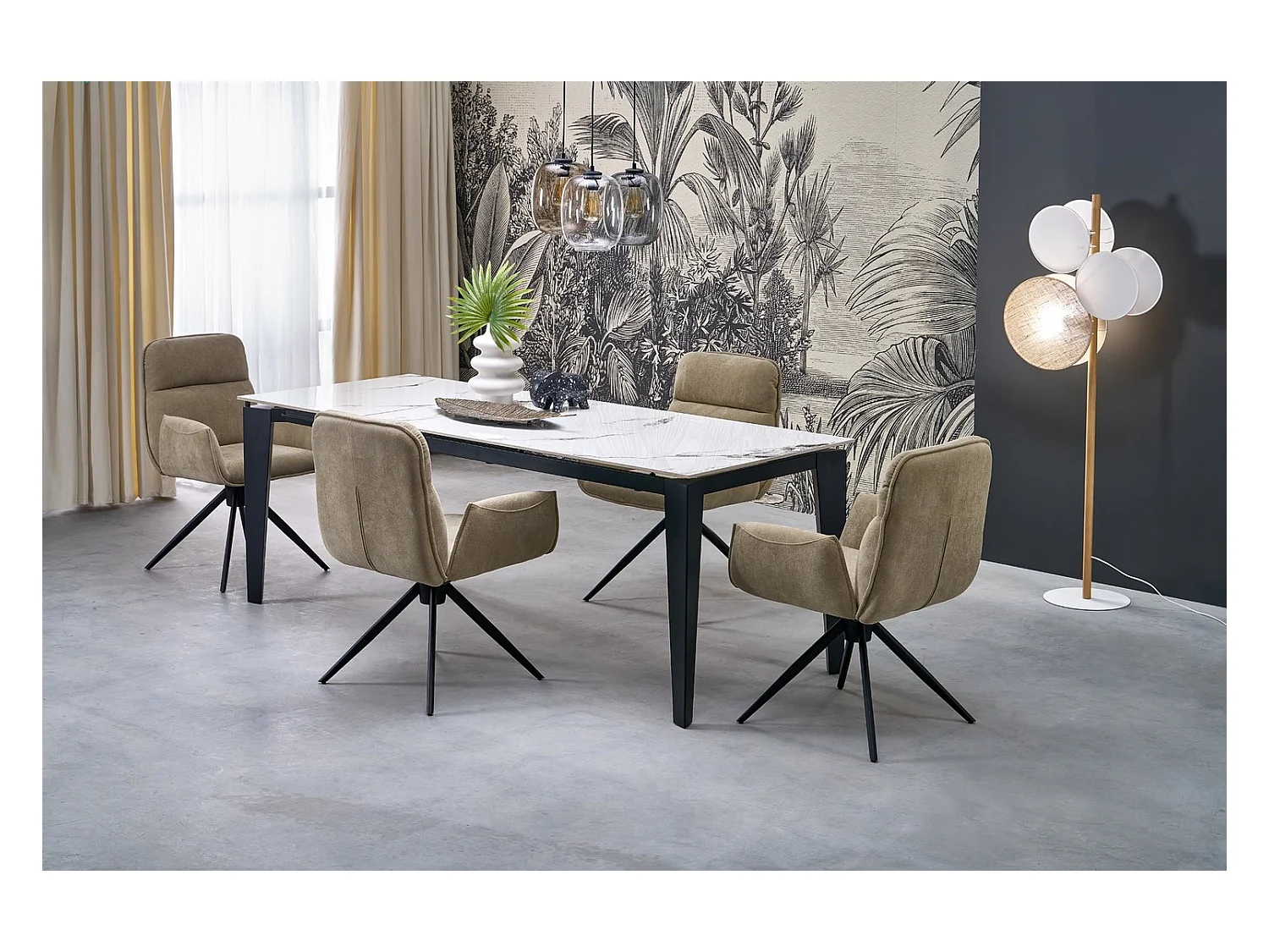 Sedia K574/Rivestimento in tessuto/Funzione girevole/Beige