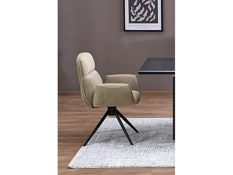 Chaise K574/Revêtement tissu/Fonction pivotante/Beige