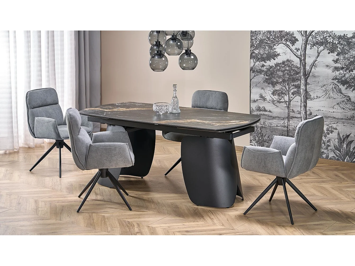 Stuhl K574/Stoffbezug/Drehfunktion/Grau