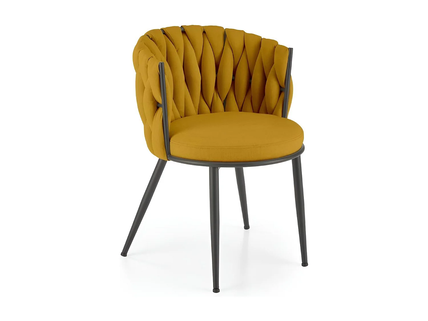 Stuhl K516/Stoffbezug&Metall/Gelb