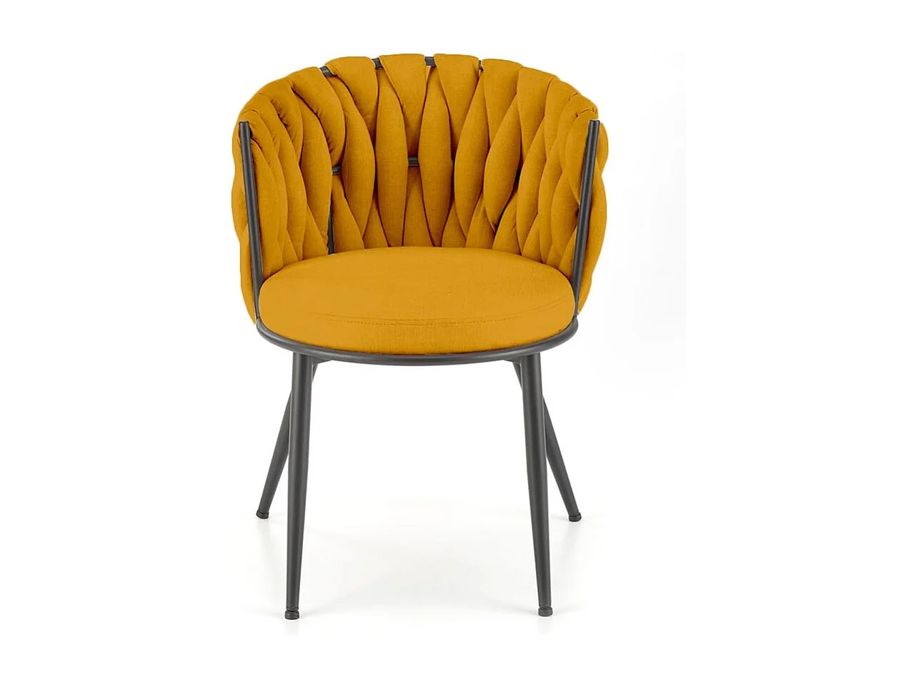Sedia K516/Rivestimento in tessuto metallo/Giallo