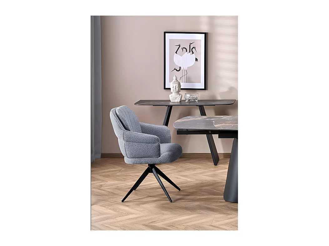 Sedia K570/Rivestimento in tessuto/Funzione girevole/Grigio