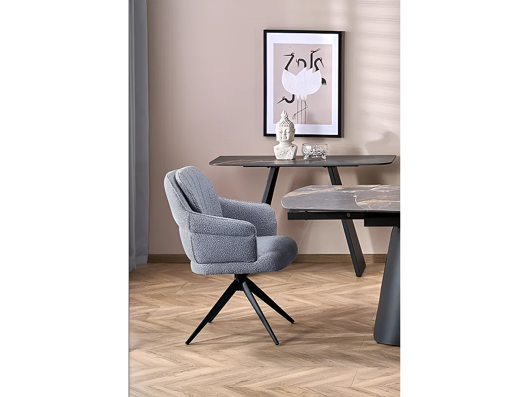 Chaise K570/Revêtement en tissu/Fonction pivotante/Gris