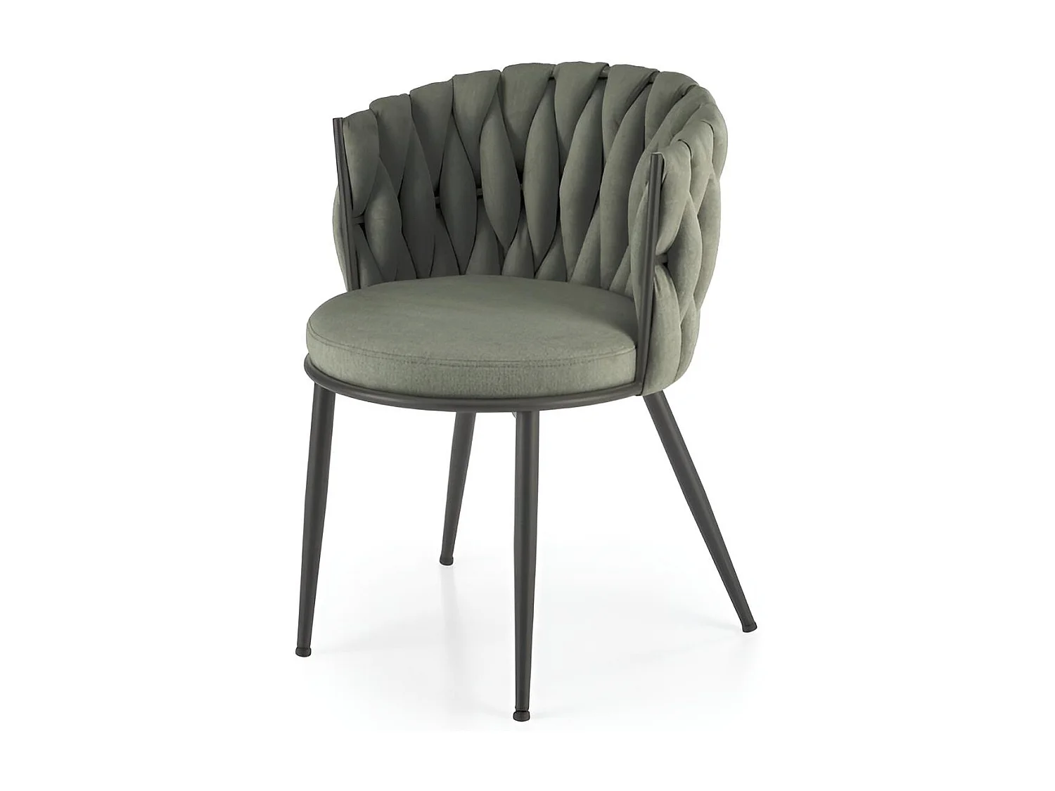Chaise K516/Revêtement tissu métal/Vert
