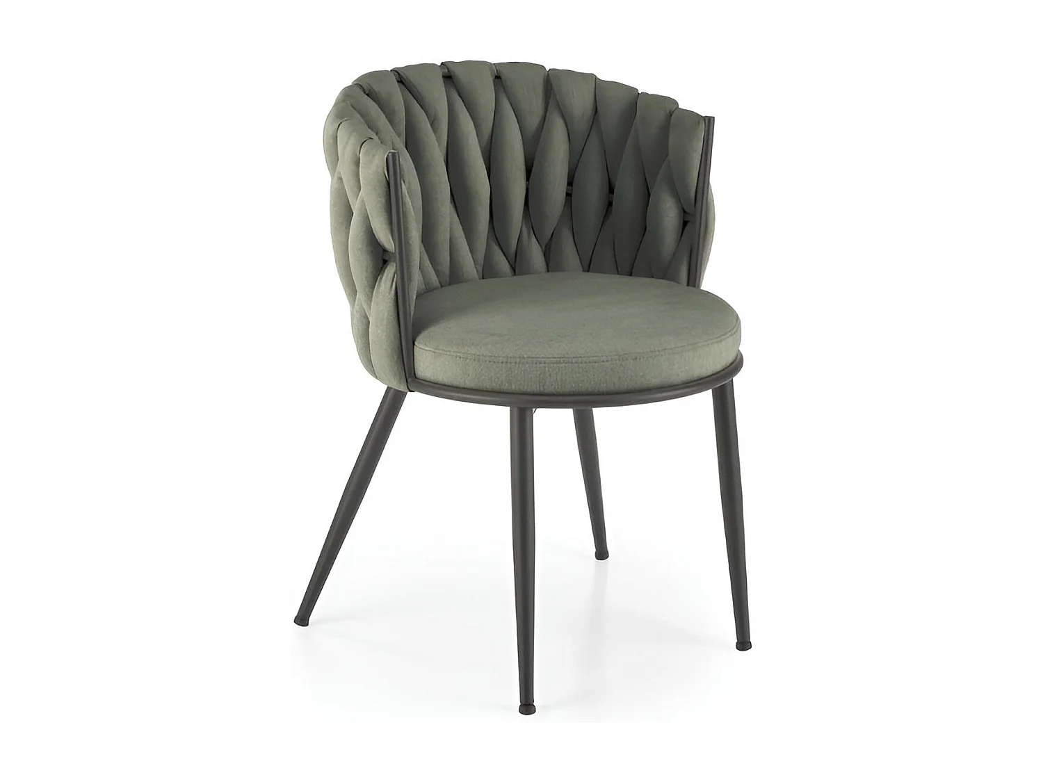 Chaise K516/Revêtement tissu métal/Vert