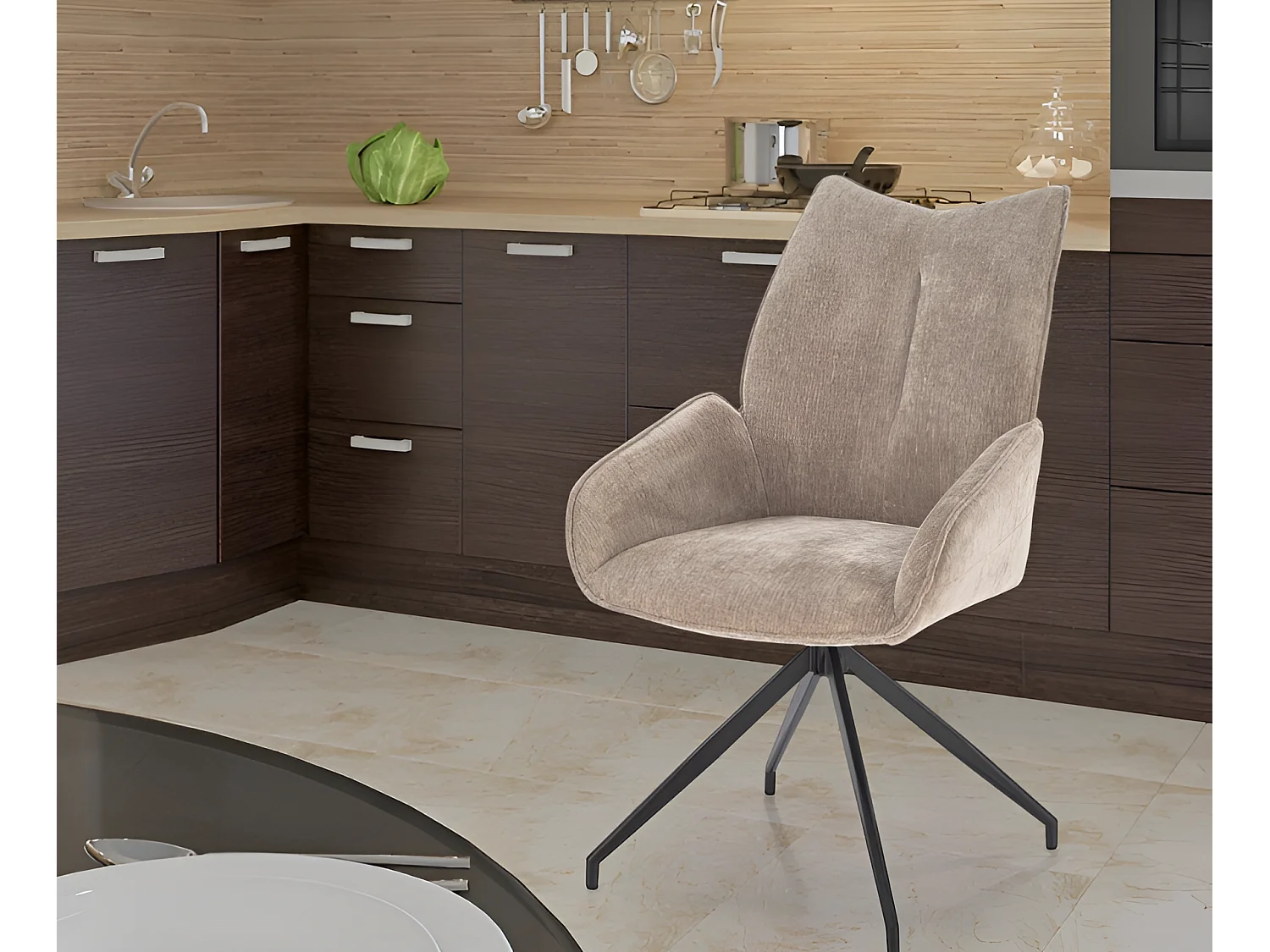 Stuhl K553/Stoffbezug/Drehfunktion/Beige