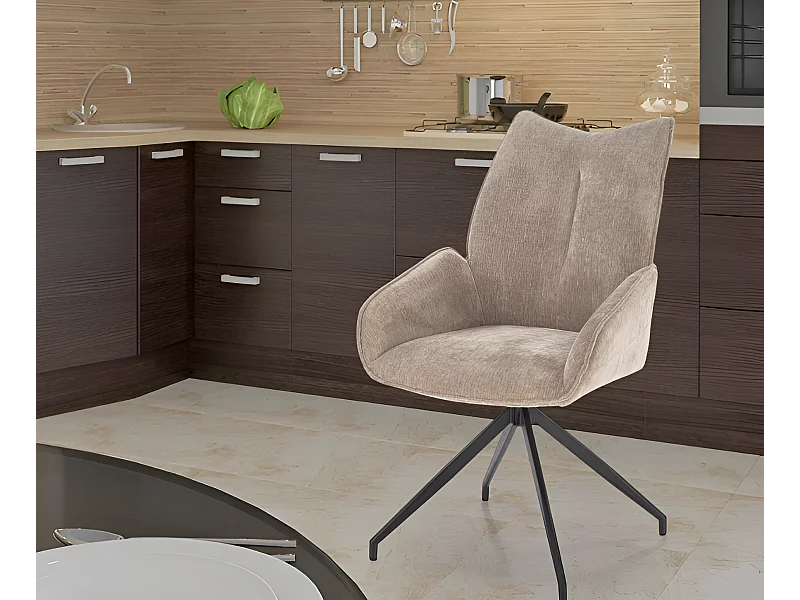 Chaise K553/Revêtement tissu/Fonction pivotante/Beige