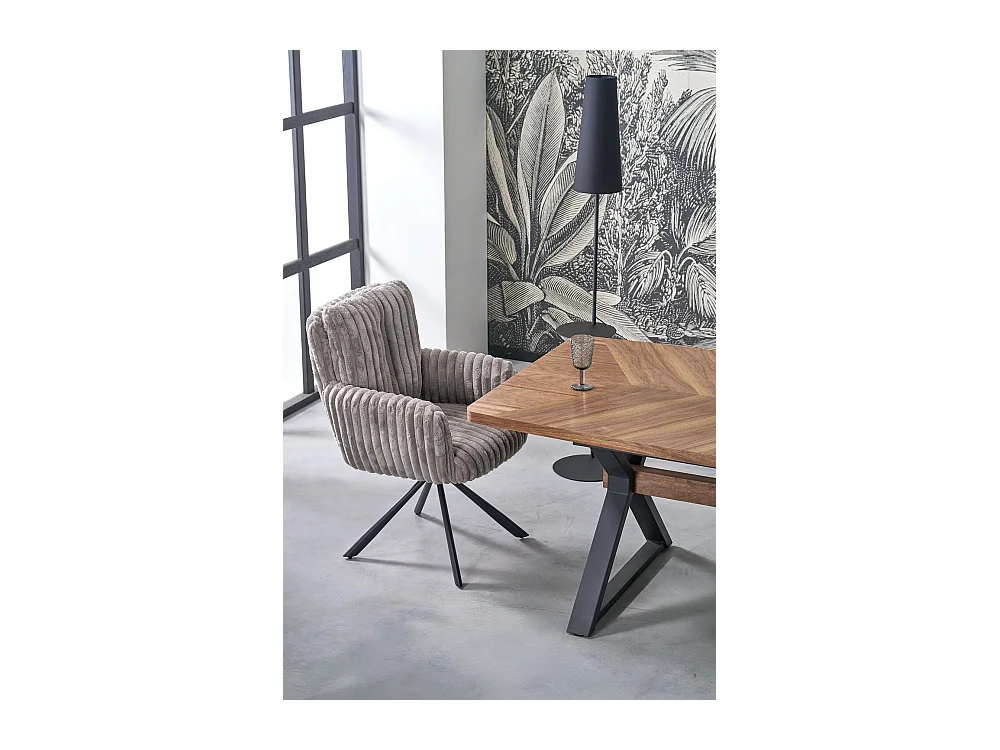 Sedia K572/Rivestimento in tessuto/Funzione girevole/Grigio