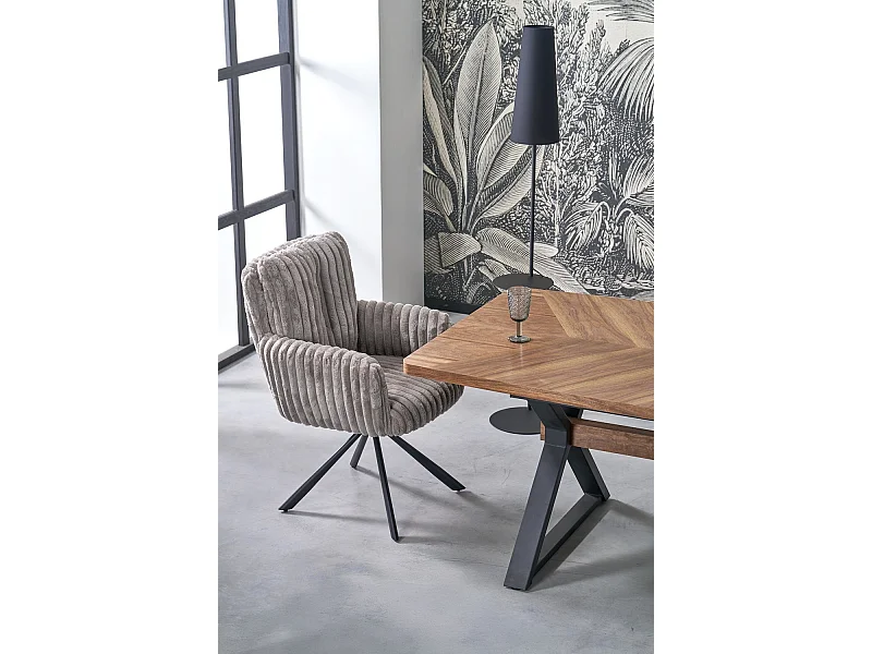 Chaise K572/Revêtement en tissu/Fonction pivotante/Gris