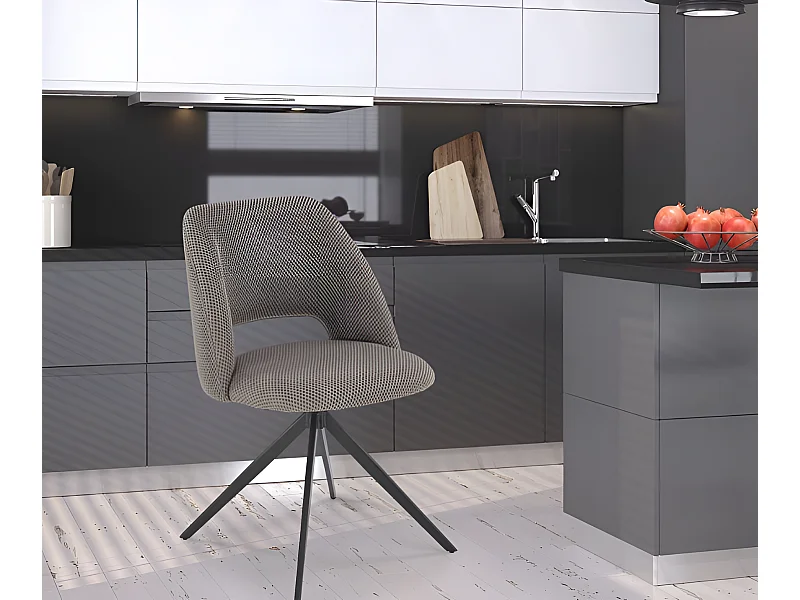 Sedia K546/rivestimento in tessuto/funzione girevole/Grigio