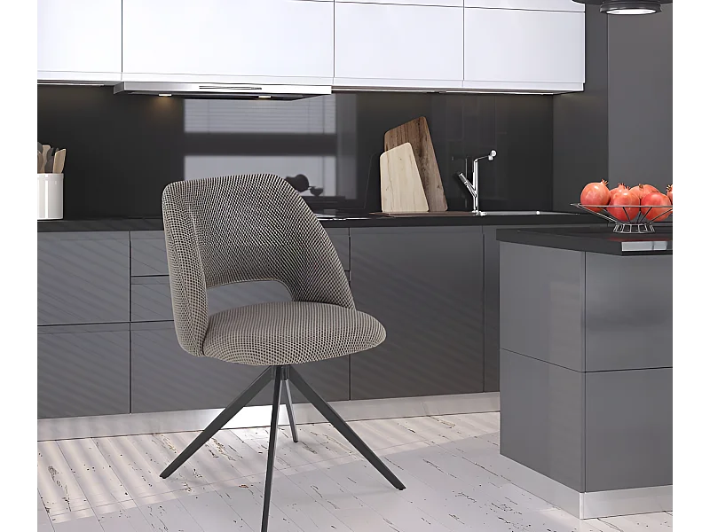 Sedia K546/rivestimento in tessuto/funzione girevole/Grigio