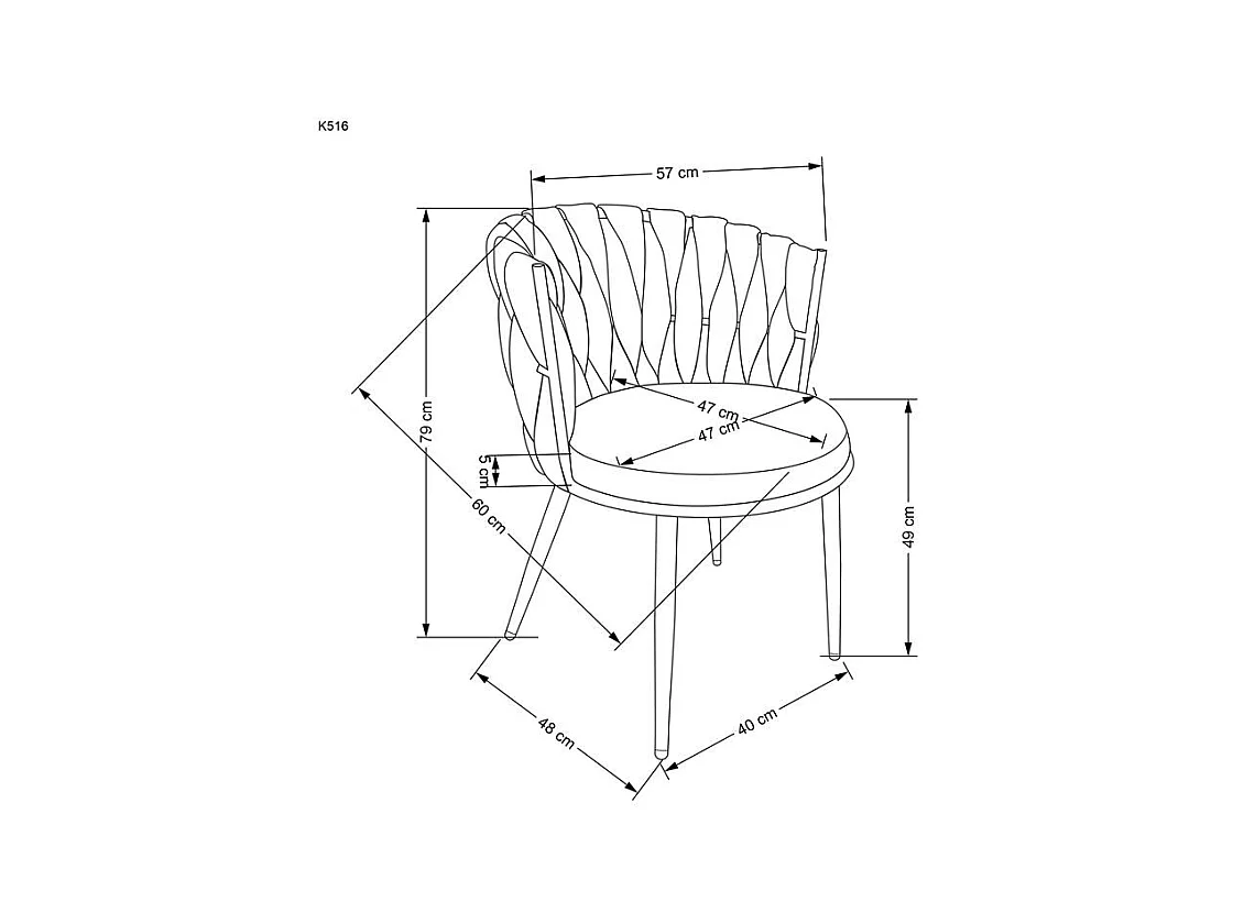 Stuhl K516/Stoff&Metall/Anthrazit