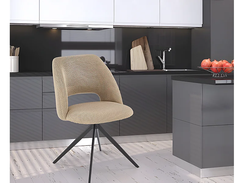 Chaise K546/revêtement en tissu/fonction pivotante/Beige