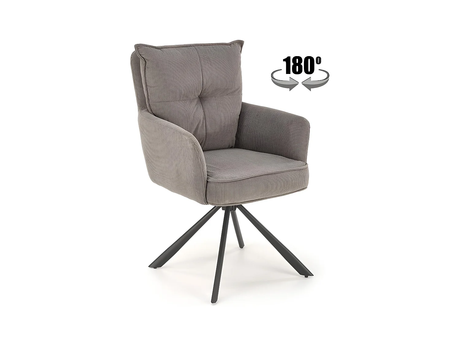 Stuhl K528/Drehfunktion/Stoffbezug/Grau