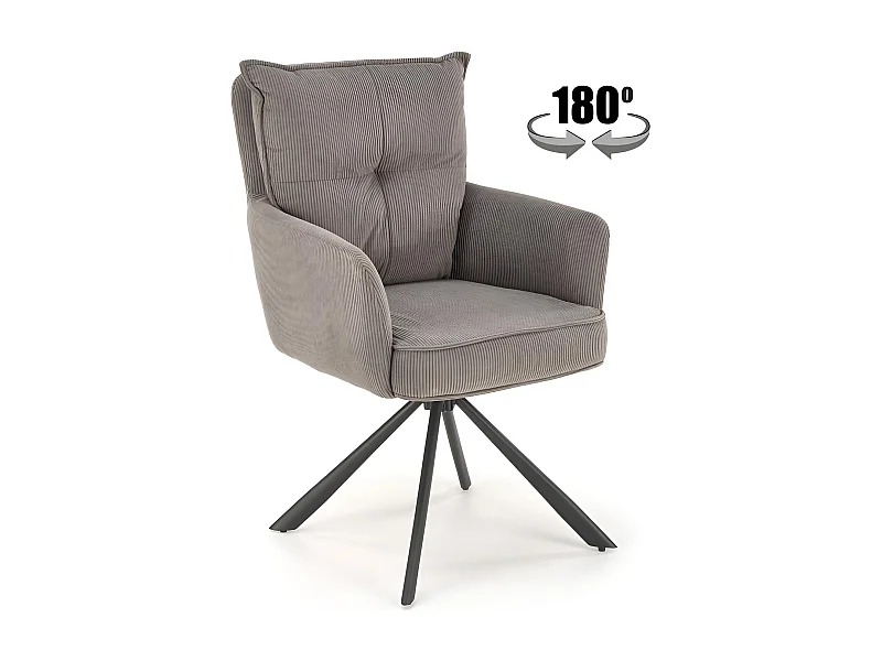 Chaise K528/Fonction pivotante/Revêtement en tissu/Gris