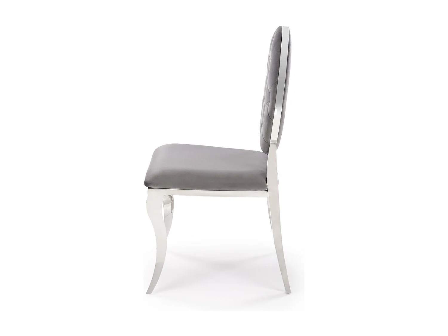 Chaise K555/Revêtement en tissu velours et métal/Gris