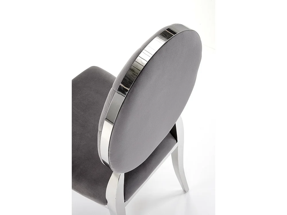 Chaise K555/Revêtement en tissu velours et métal/Gris