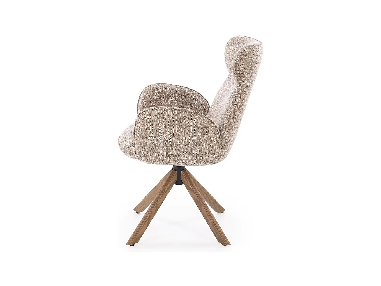 Sedia K585/Girevole/Rivestimento in tessuto/Marrone