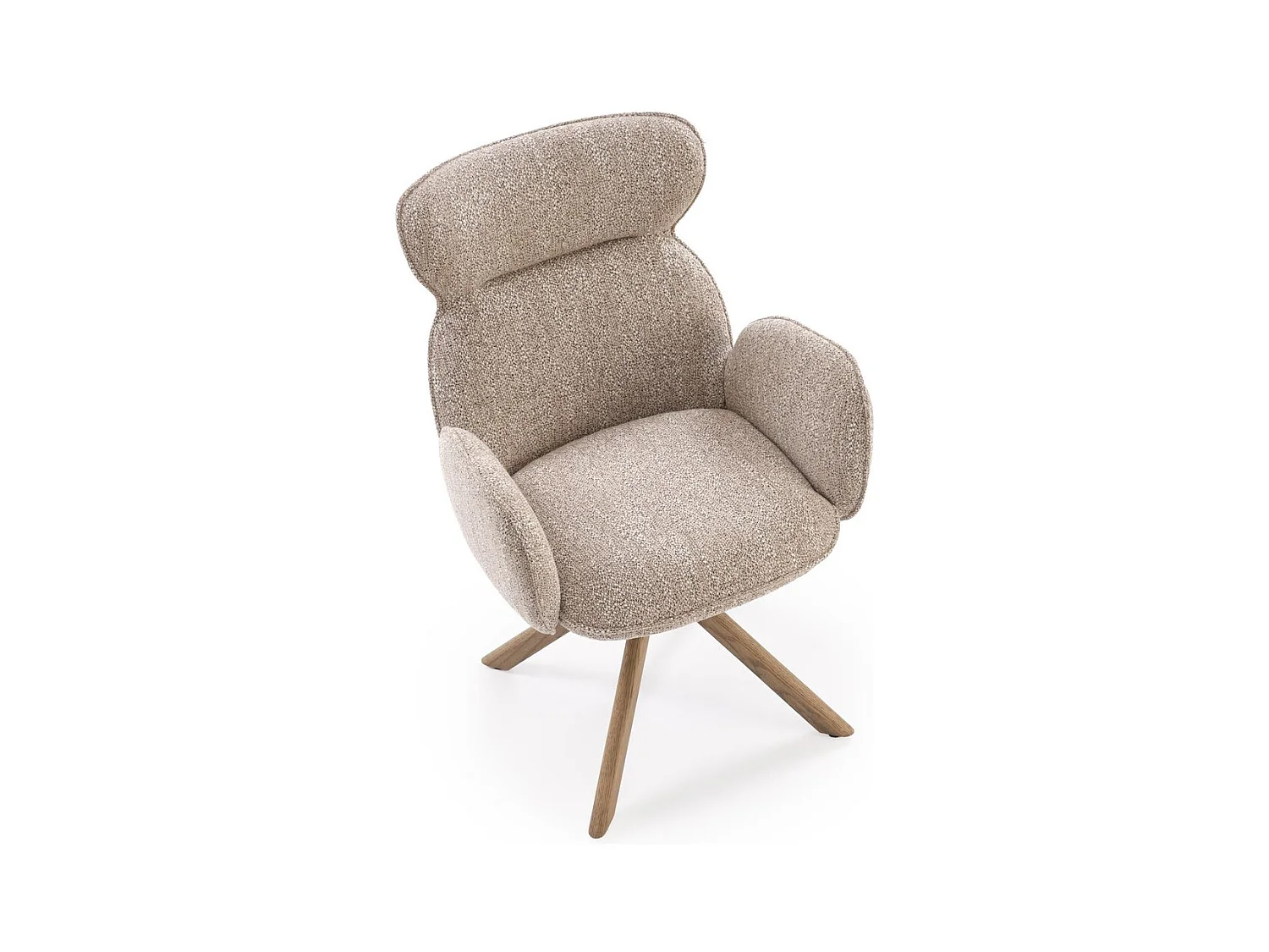 Sedia K585/Girevole/Rivestimento in tessuto/Marrone