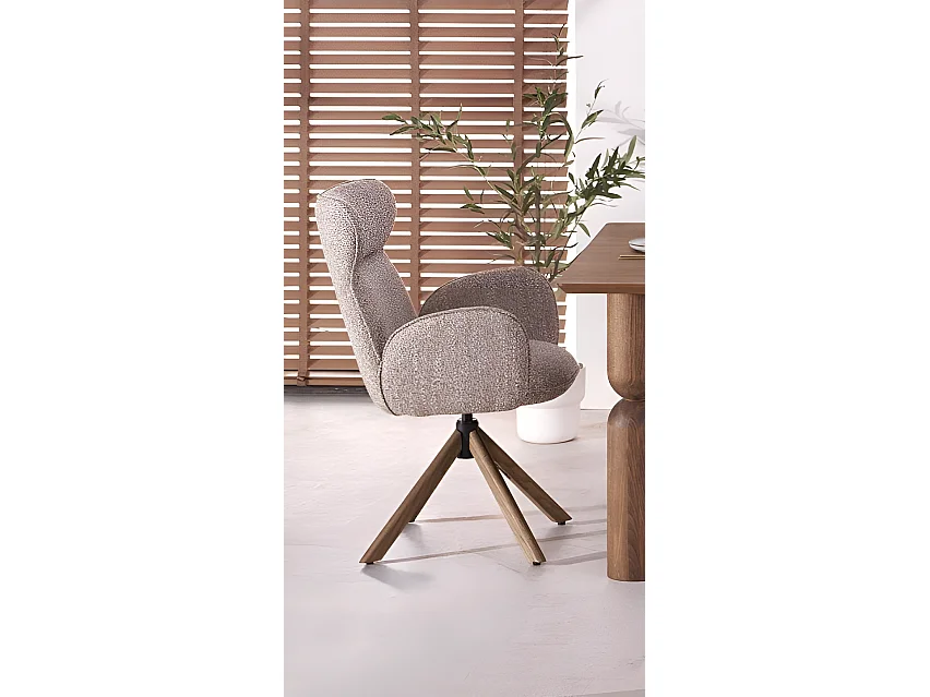 Chaise K585/Pivotante/Revêtement en tissu/Marron