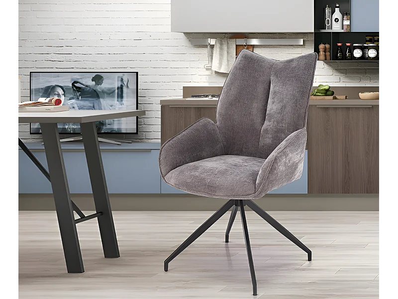 Stuhl K553/Stoffbezug/Drehfunktion/Grau