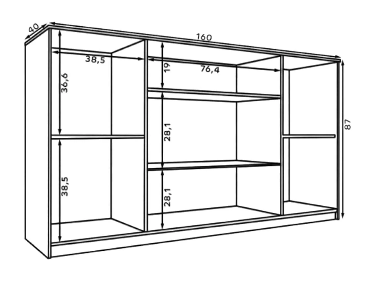 Sideboard Evy I LED/Drehtüren braun