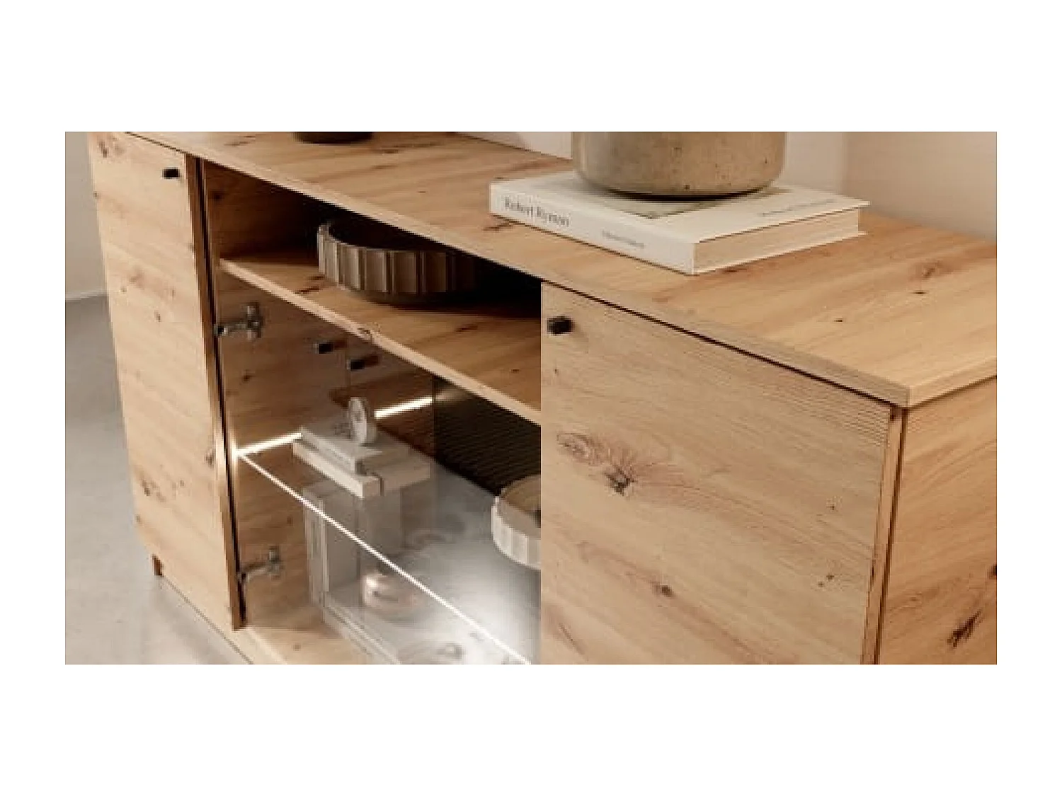 Sideboard Evy I LED/Drehtüren braun