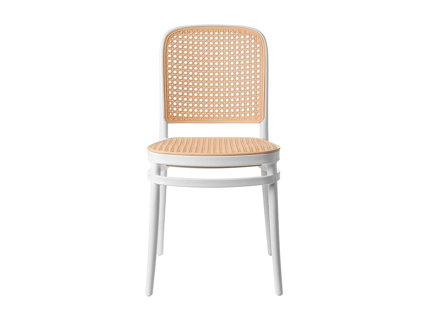 Lot de 4 chaises de jardin PLOSE Blanc/beige