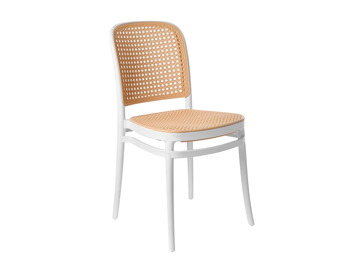 Lot de 4 chaises de jardin PLOSE Blanc/beige