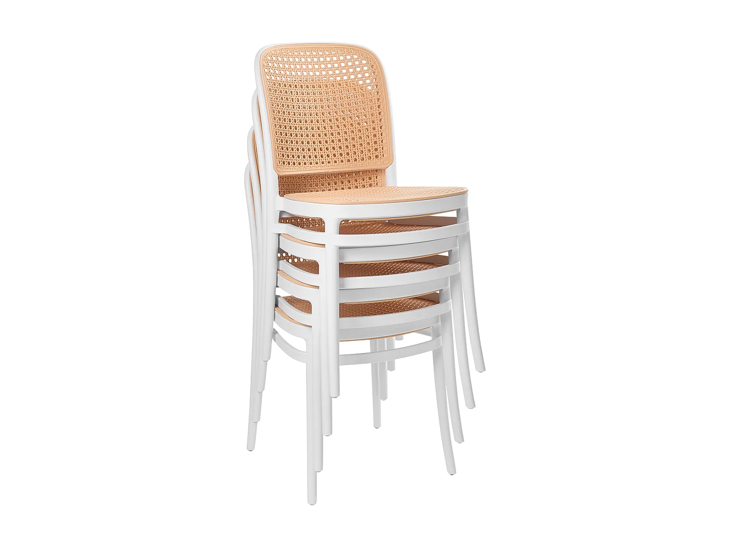 Lot de 4 chaises de jardin PLOSE Blanc/beige