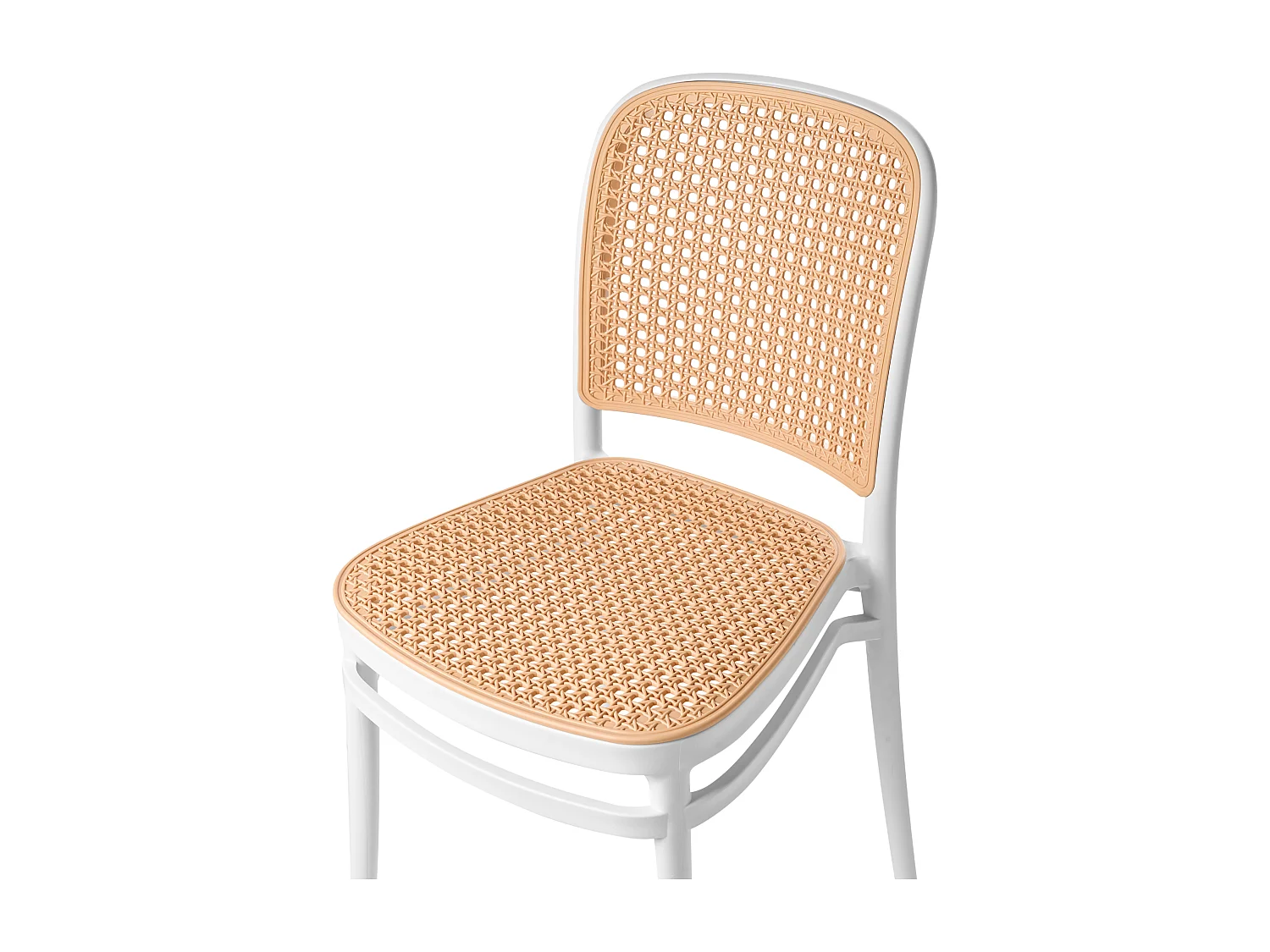 Lot de 4 chaises de jardin PLOSE Blanc/beige