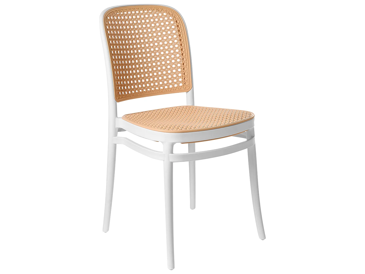 Lot de 4 chaises de jardin PLOSE Blanc/beige