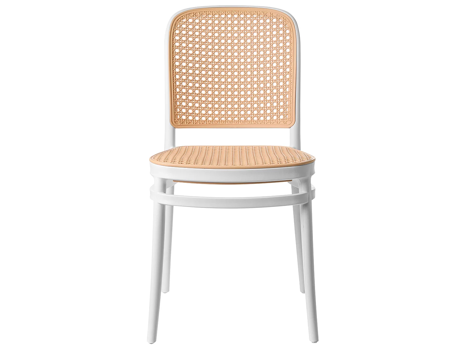 Lot de 4 chaises de jardin PLOSE Blanc/beige