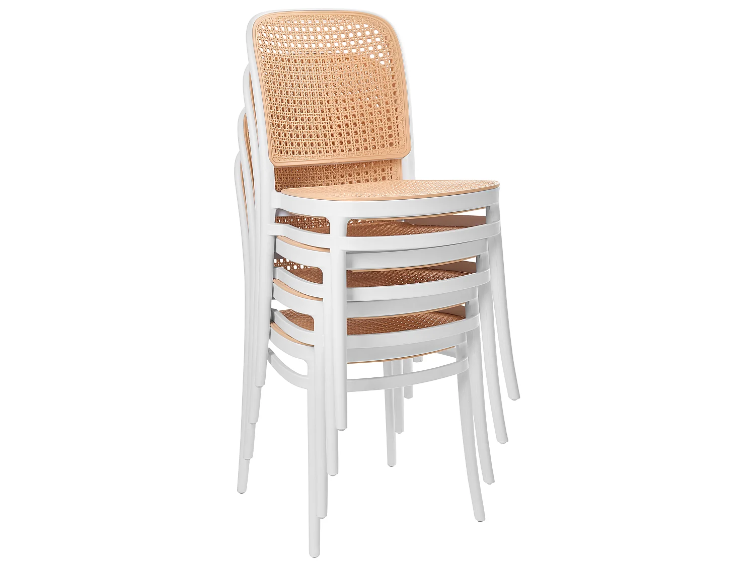 Lot de 4 chaises de jardin PLOSE Blanc/beige