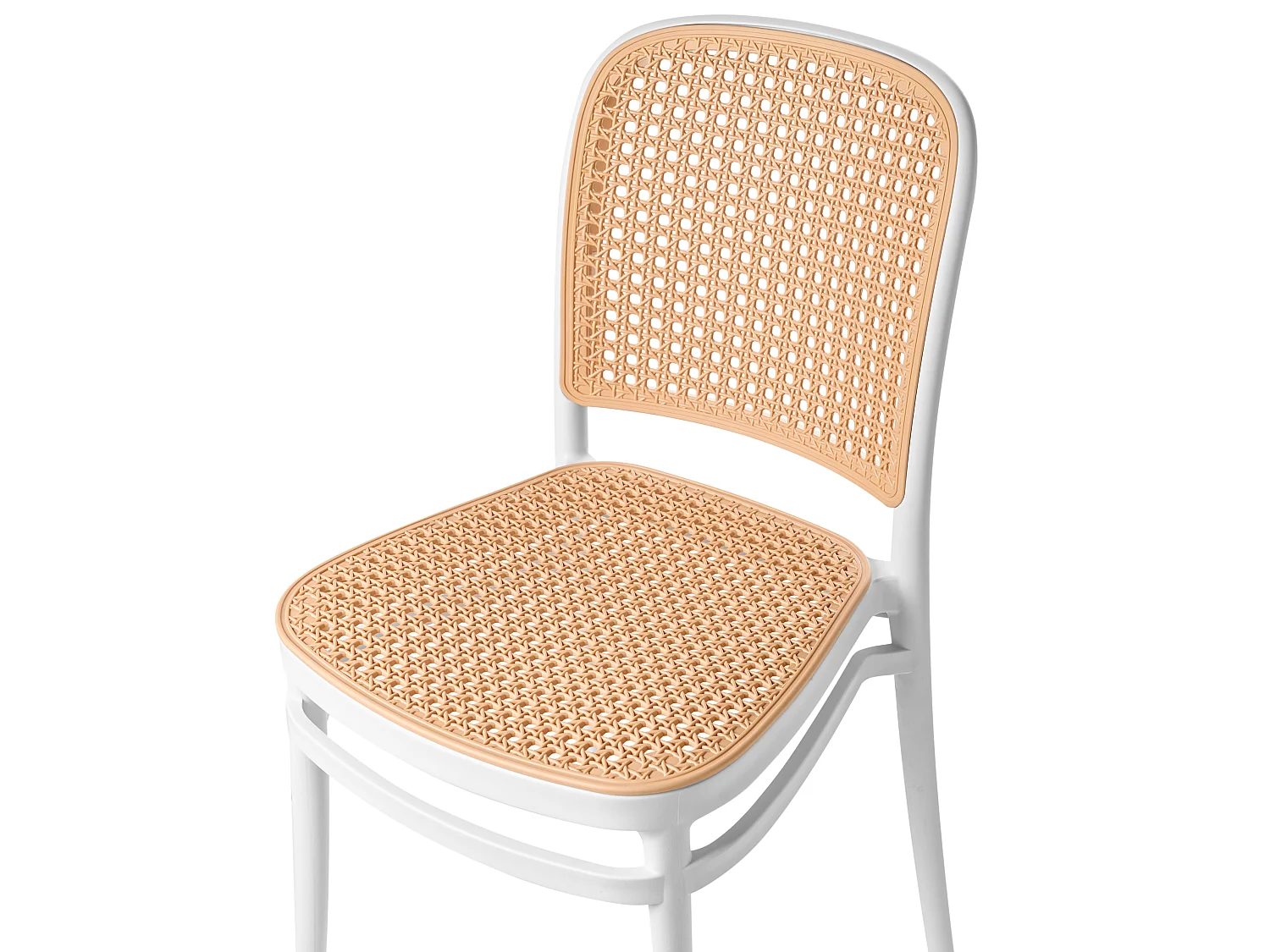 Lot de 4 chaises de jardin PLOSE Blanc/beige