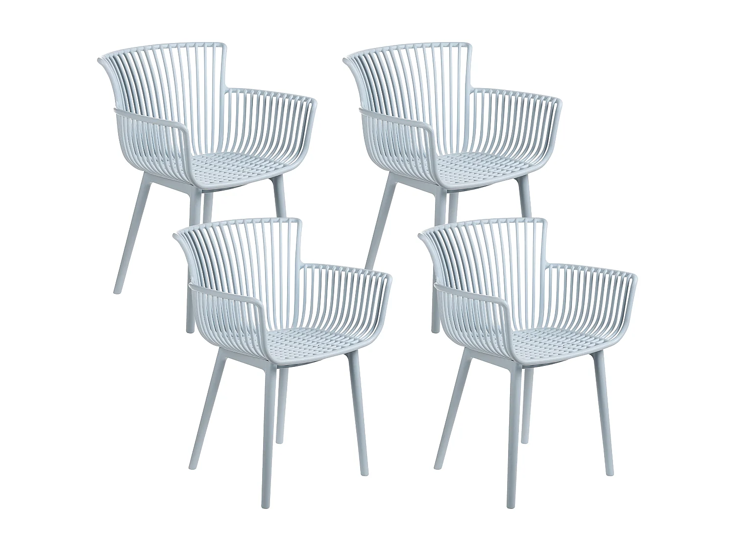 Lot de 4 chaises de jardin PESARO Bleu clair