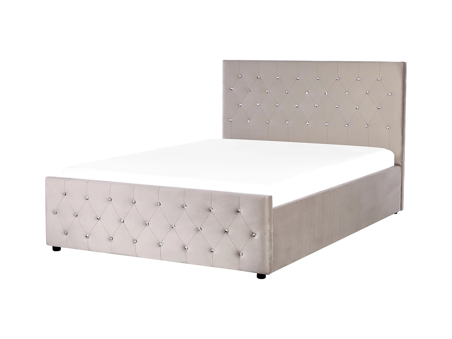 Lit ottoman Velours AMIENS 140 x 200 cm Taupe