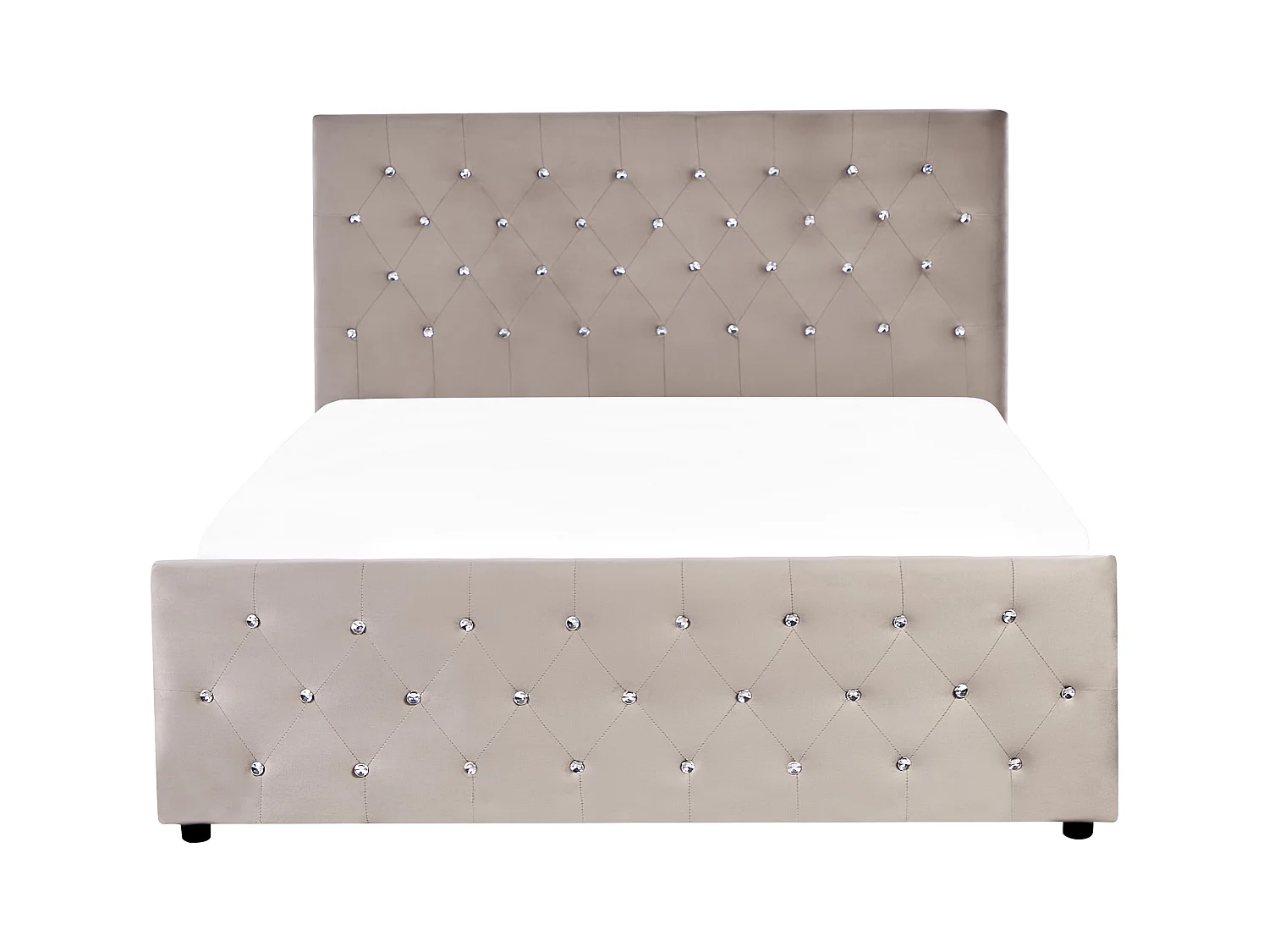 Lit ottoman Velours AMIENS 140 x 200 cm Taupe