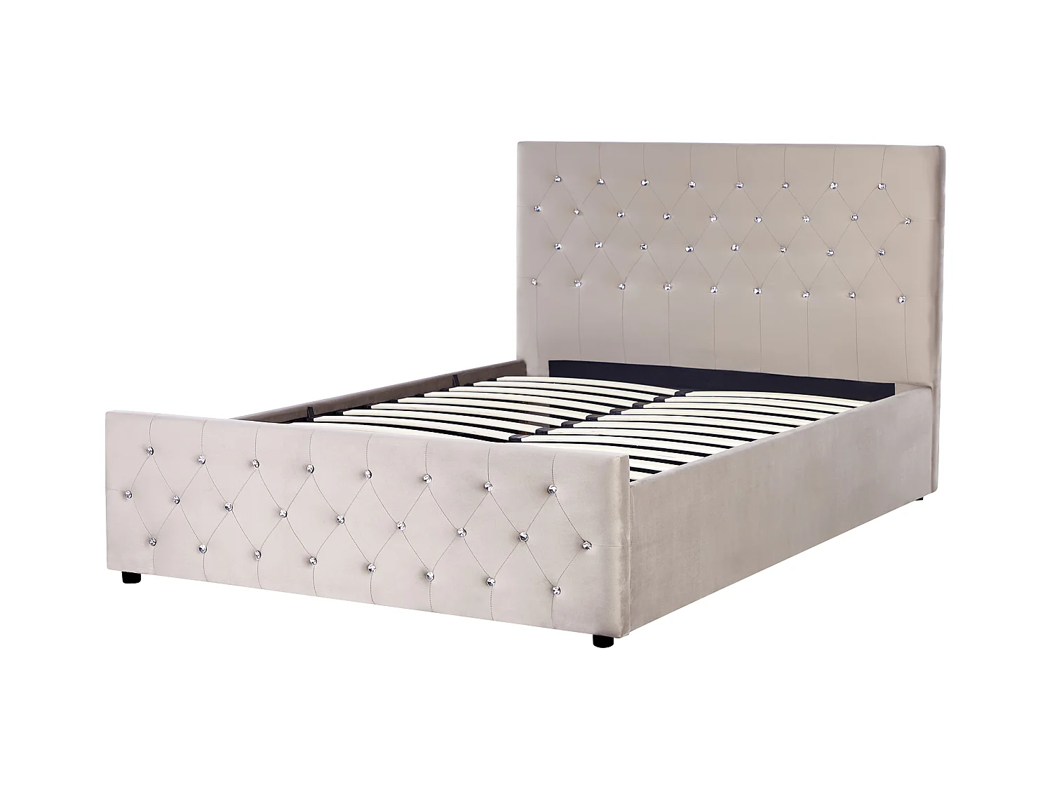 Lit ottoman Velours AMIENS 140 x 200 cm Taupe