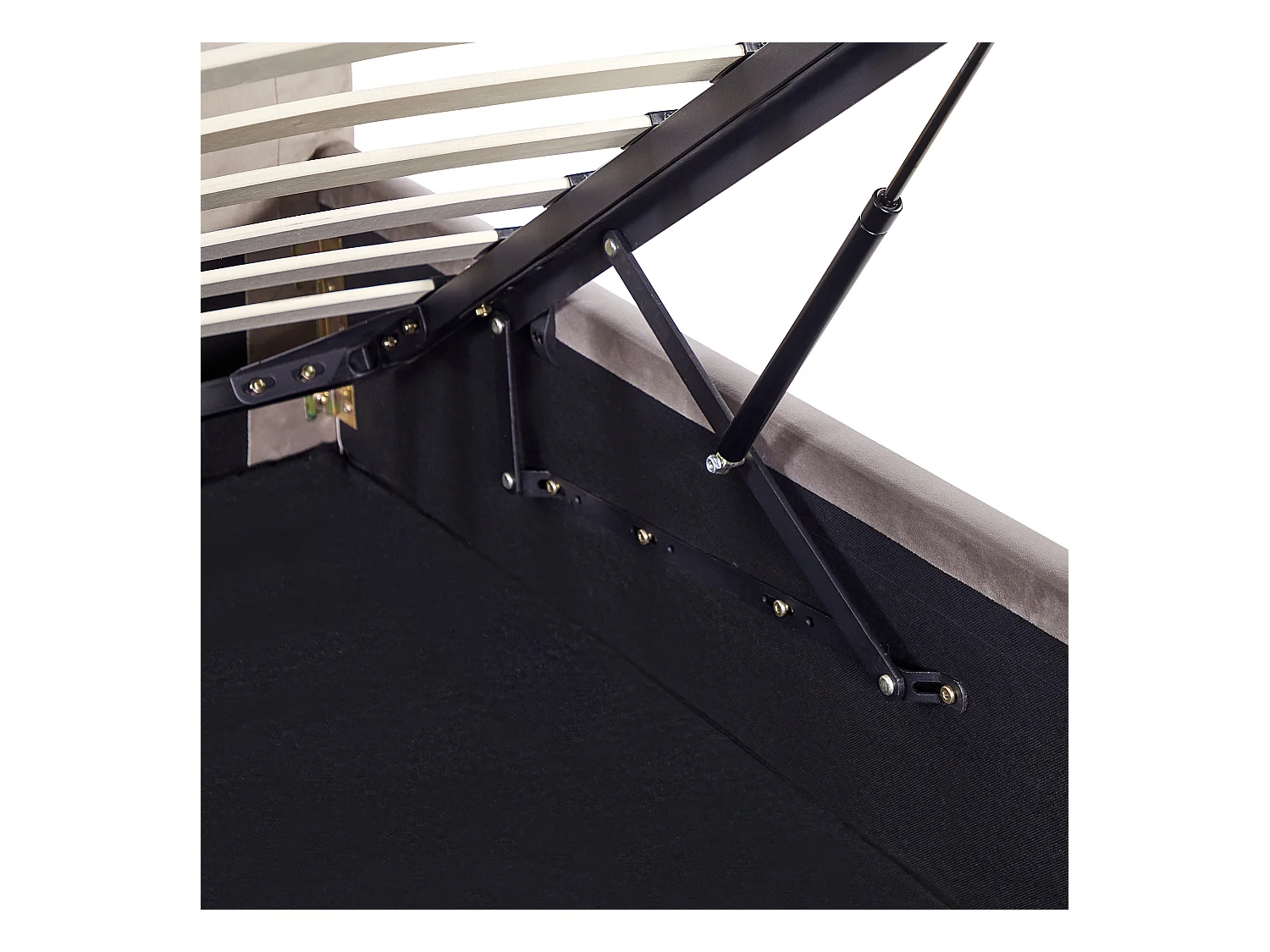 Lit ottoman Velours AMIENS 140 x 200 cm Taupe