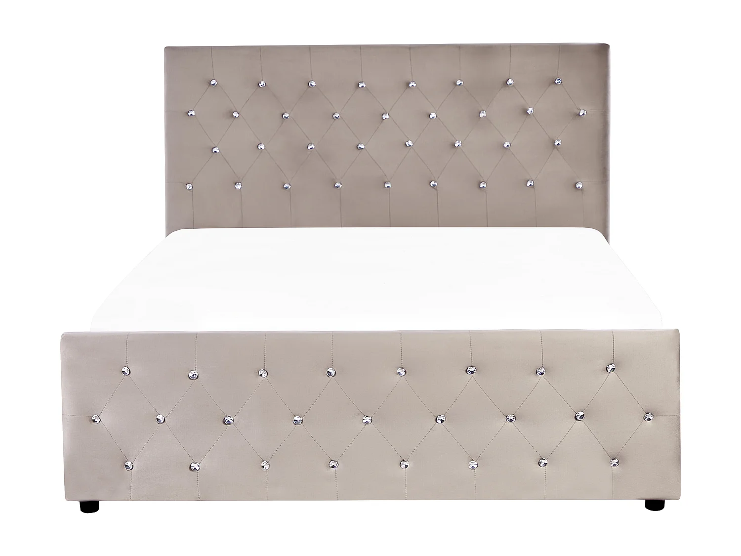 Lit ottoman Velours AMIENS 140 x 200 cm Taupe