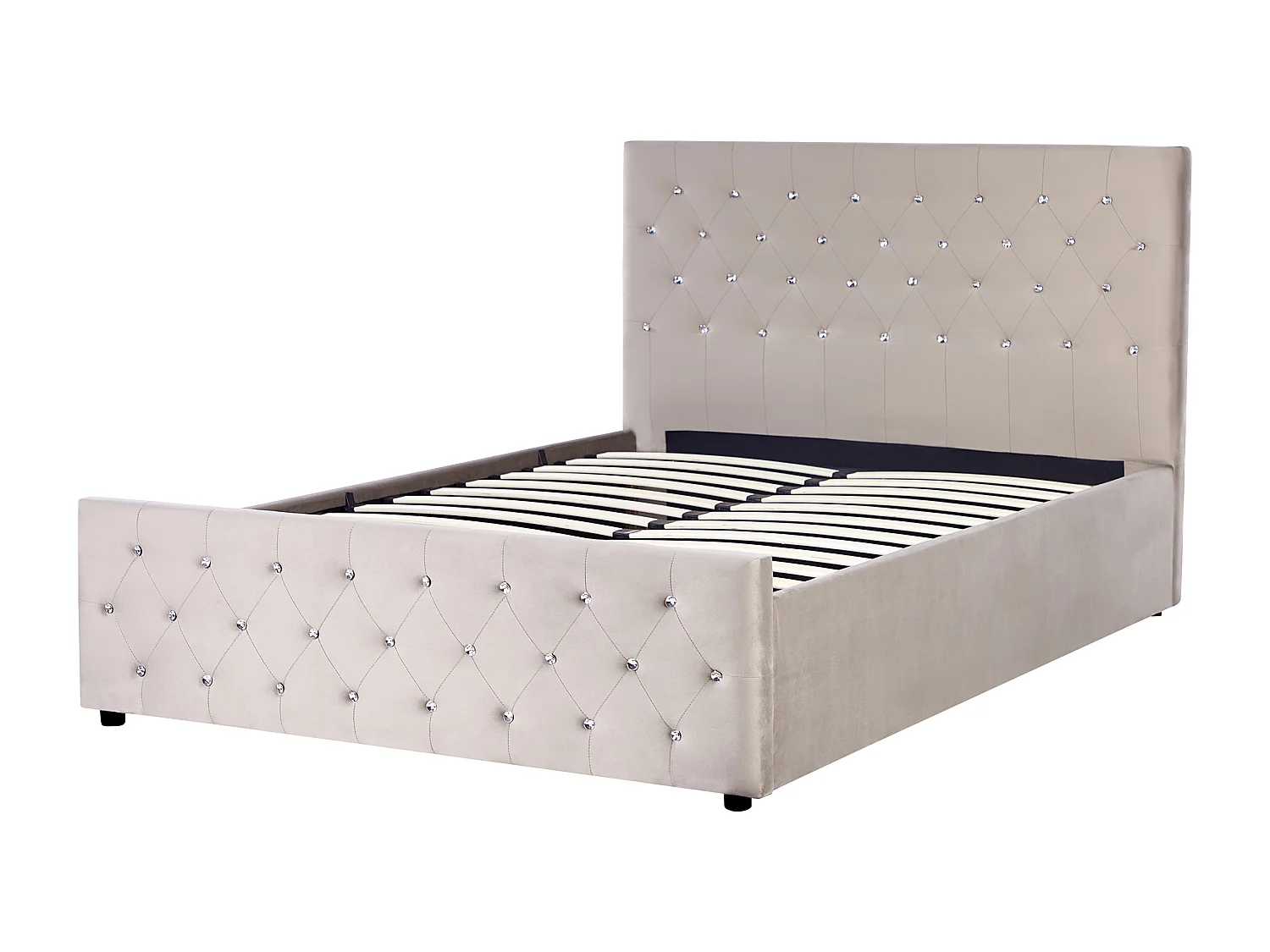 Lit ottoman Velours AMIENS 140 x 200 cm Taupe