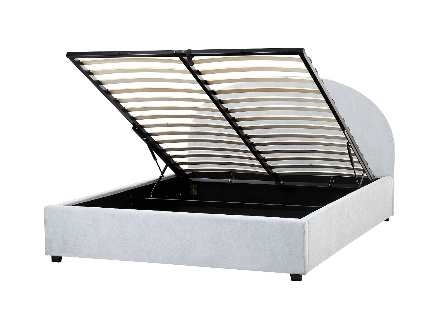 Lit ottoman Tissu VAUCLUSE 160 x 200 cm Bleu clair